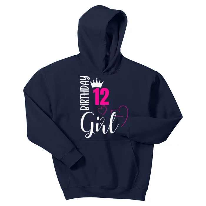 12 Birthday Girl Happy 12th Birthday Kids Hoodie