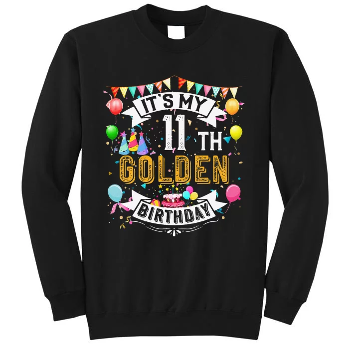 11th Birthday Gift It's My 11th Golden Birthday Vintage Tall Sweatshirt