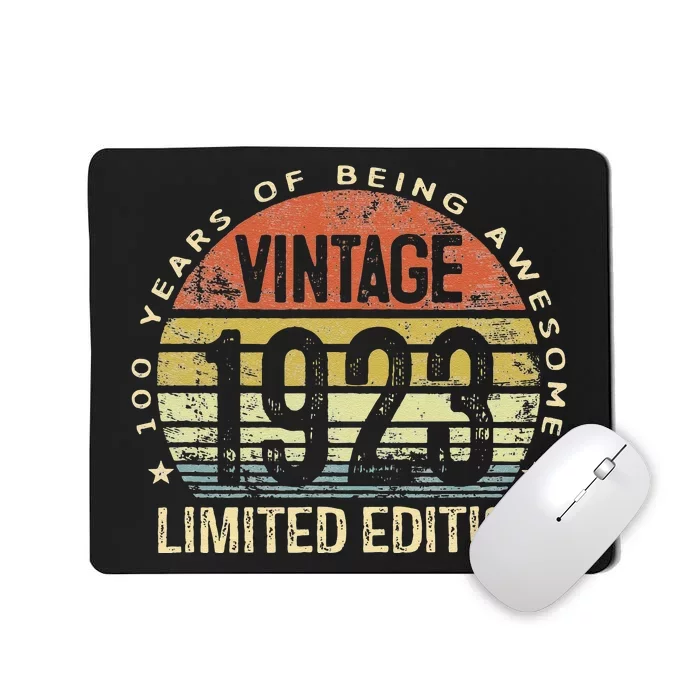 100 Birthday Gifts Women Vintage 1923 100 Year Old Bday Mousepad