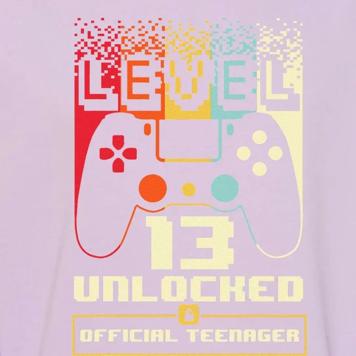 13th Birthday Gift Level 13 Unlocked Nager Garment-Dyed Sweatshirt