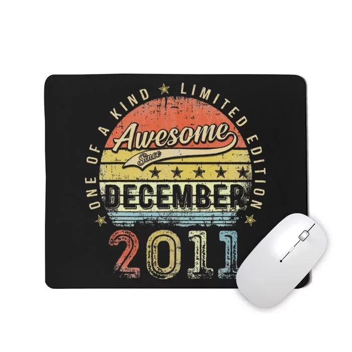 11th Birthday Gift Awesome Since December 2011 11 Year Old Mousepad