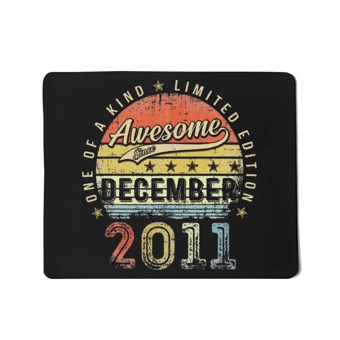 11th Birthday Gift Awesome Since December 2011 11 Year Old Mousepad