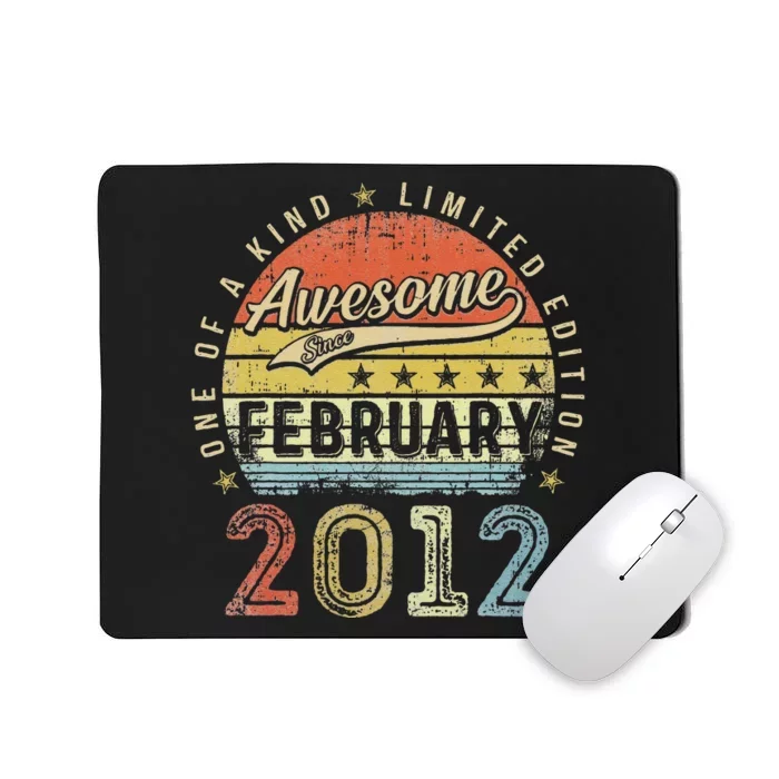 11th Birthday Gift Awesome Since February 2012 11 Year Old Cute Mousepad