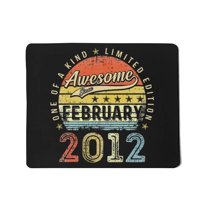 11th Birthday Gift Awesome Since February 2012 11 Year Old Cute Mousepad