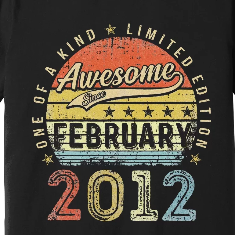 11th Birthday Gift Awesome Since February 2012 11 Year Old Cute Premium T-Shirt