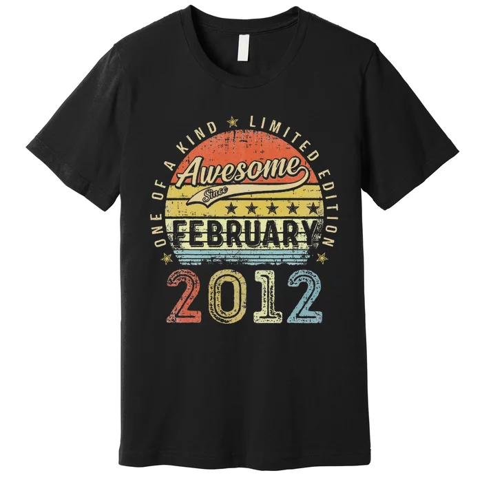 11th Birthday Gift Awesome Since February 2012 11 Year Old Cute Premium T-Shirt