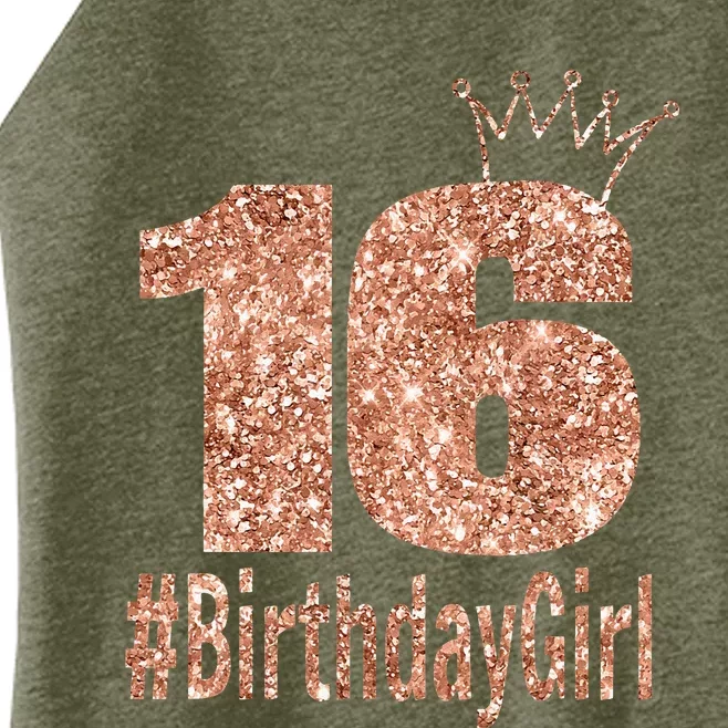 16th Birthday Gift Teen Sweet Sixteen 16 Birthday Women’s Perfect Tri Rocker Tank