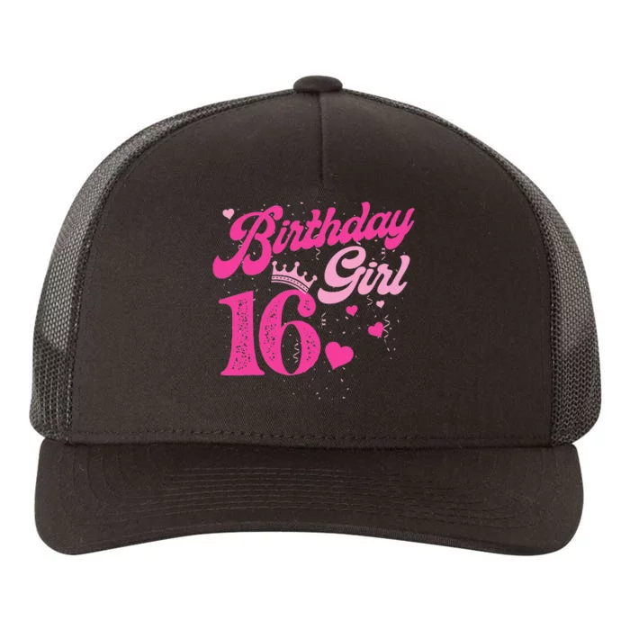 16th Birthday Girl Crown 16 Years Old Bday Yupoong Adult 5-Panel Trucker Hat