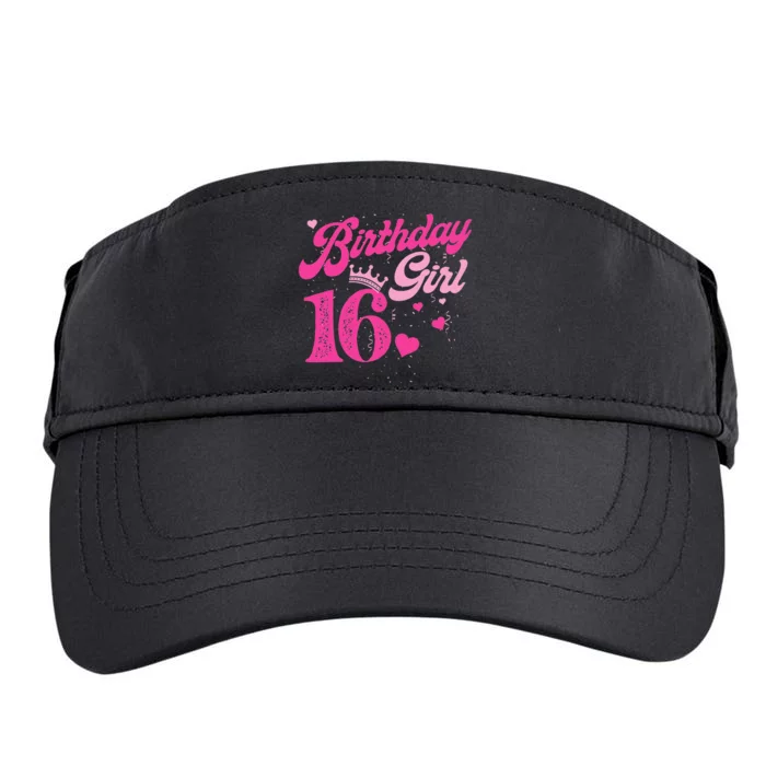 16th Birthday Girl Crown 16 Years Old Bday Adult Drive Performance Visor