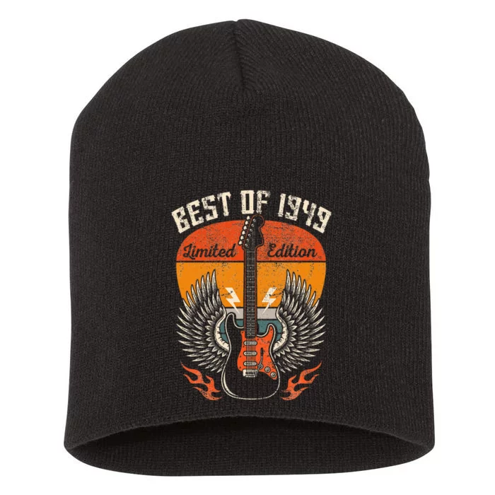 1949 Birthday Gifts Guitar Lovers 75th Short Acrylic Beanie