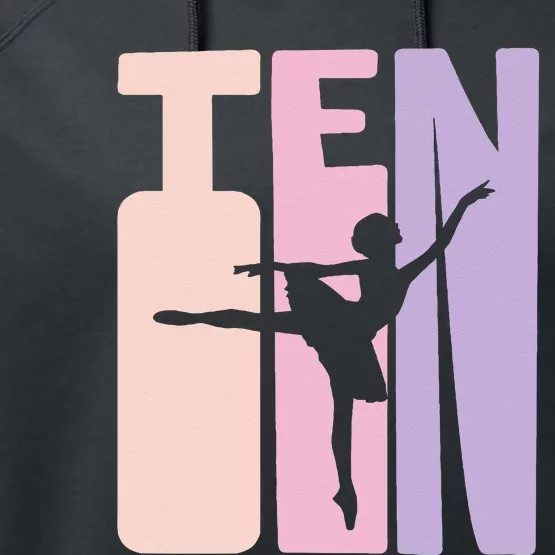 10th Birthday Gift Ballet Dancer 10 Years Old Ballerina Performance Fleece Hoodie