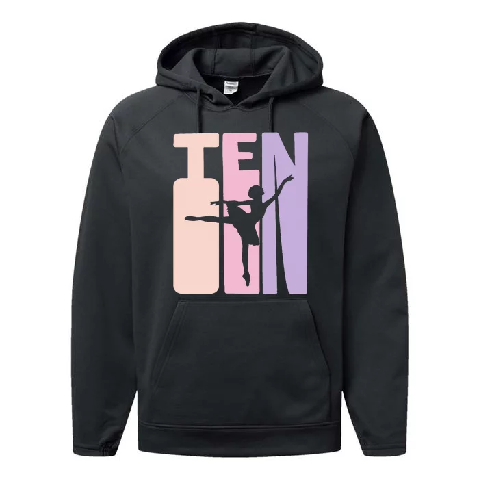 10th Birthday Gift Ballet Dancer 10 Years Old Ballerina Performance Fleece Hoodie