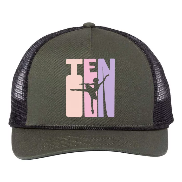 10th Birthday Gift Ballet Dancer 10 Years Old Ballerina Retro Rope Trucker Hat Cap