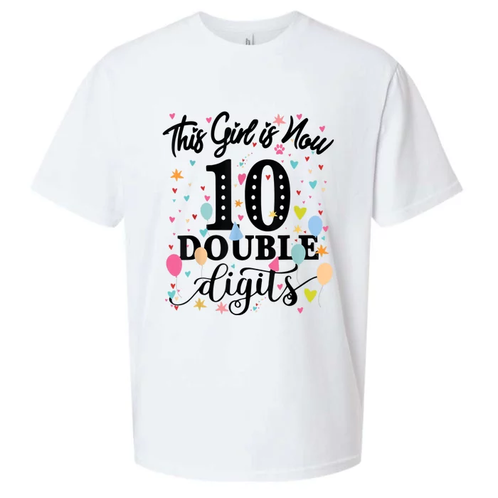 10th Birthday Gifts Shirt This Girl Is Now 10 Double Digits Sueded Cloud Jersey T-Shirt