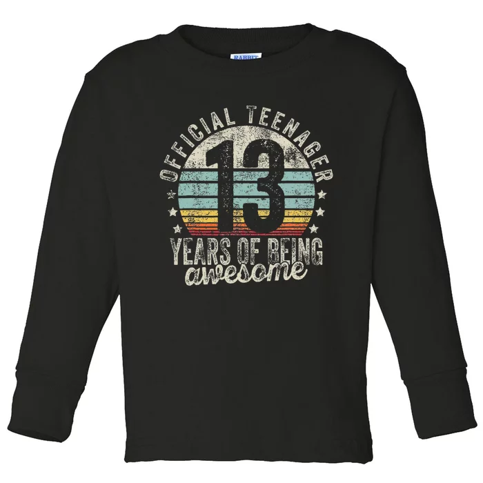 13th Birthday Gifts Teenager Toddler Long Sleeve Shirt