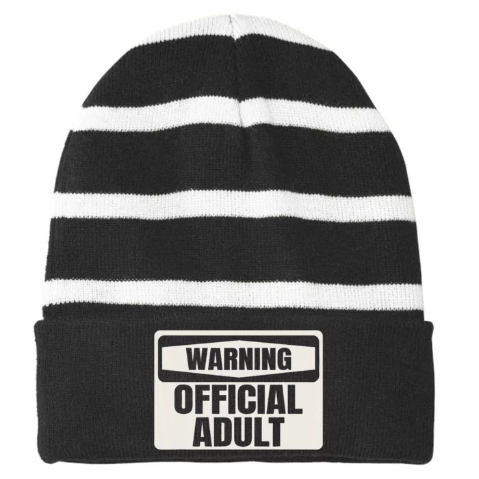 18th Birthday Gifts For Or Officially An Adult Striped Beanie with Solid Band