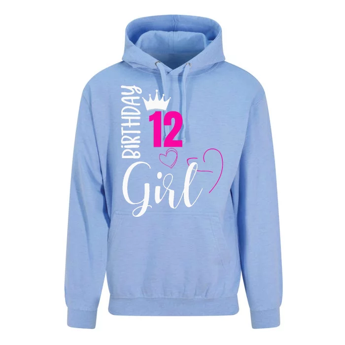 12 Birthday Girl Happy 12th Birthday Unisex Surf Hoodie