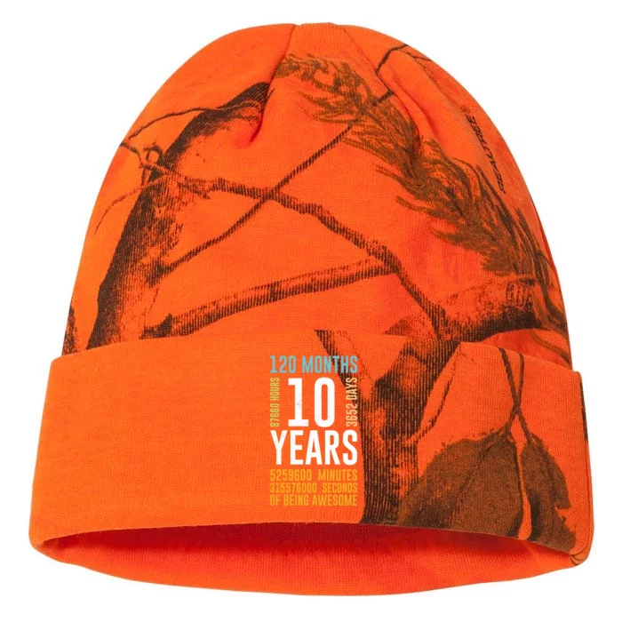 10th Birthday Gift 10 Years Old Vintage Retro 120 Months Kati - 12in Camo Beanie