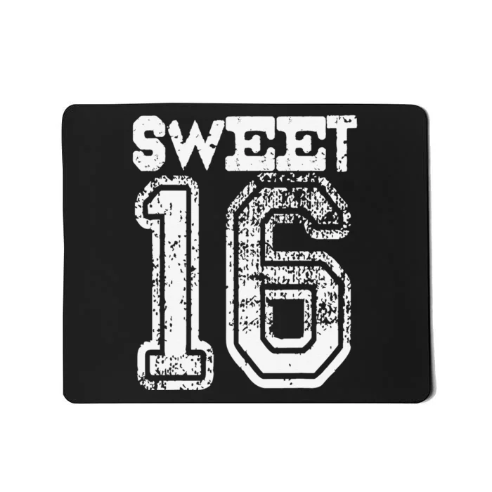 16th Birthday Gift Sweet Sixteen 16 Cracked Grunge Mousepad