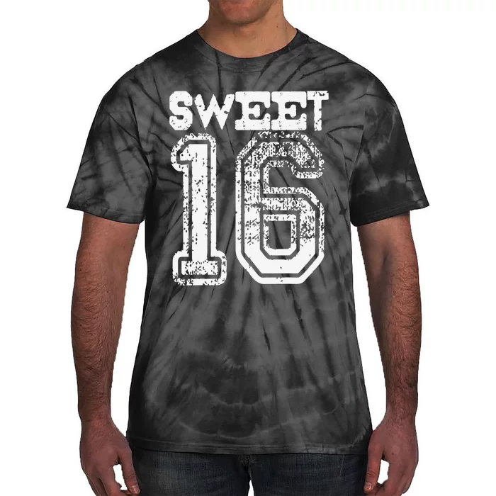 16th Birthday Gift Sweet Sixteen 16 Cracked Grunge Tie-Dye T-Shirt