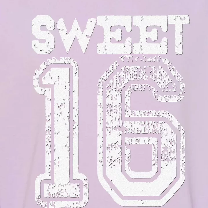 16th Birthday Gift Sweet Sixteen 16 Cracked Grunge Garment-Dyed Sweatshirt