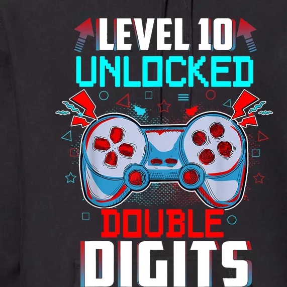 10th Birthday Gift For Boys Double Digits 10 Year Old Gifts Gamer Gift Premium Hoodie