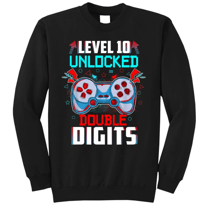 10th Birthday Gift For Boys Double Digits 10 Year Old Gifts Gamer Gift Tall Sweatshirt