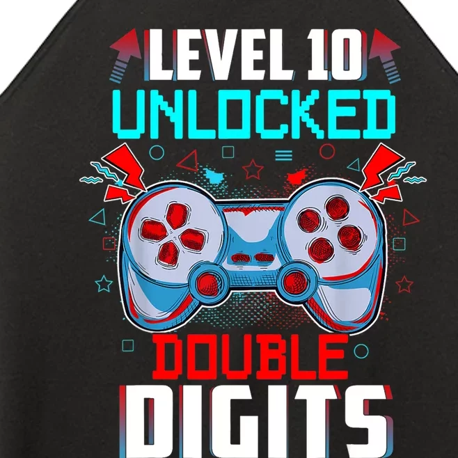 10th Birthday Gift For Boys Double Digits 10 Year Old Gifts Gamer Gift Women’s Perfect Tri Rocker Tank