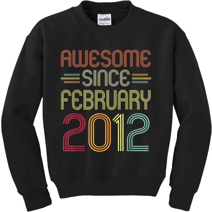 11th Birthday Gifts Awesome Since February 2012 11 Years Old Kids Sweatshirt