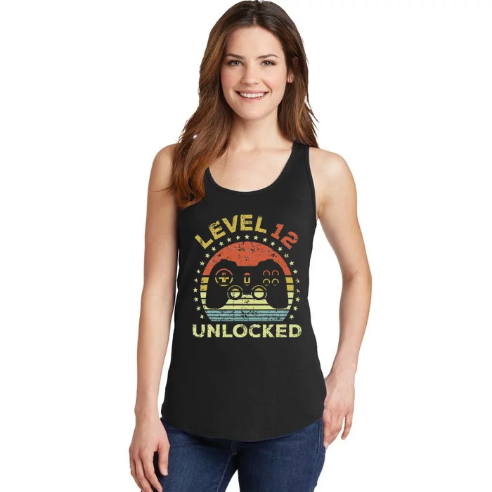 12th Birthday Gaming Level 12 Unlocked Ladies Essential Tank