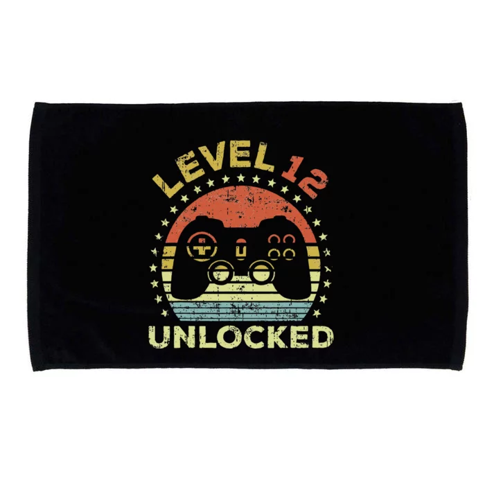 12th Birthday Gaming Level 12 Unlocked Microfiber Hand Towel