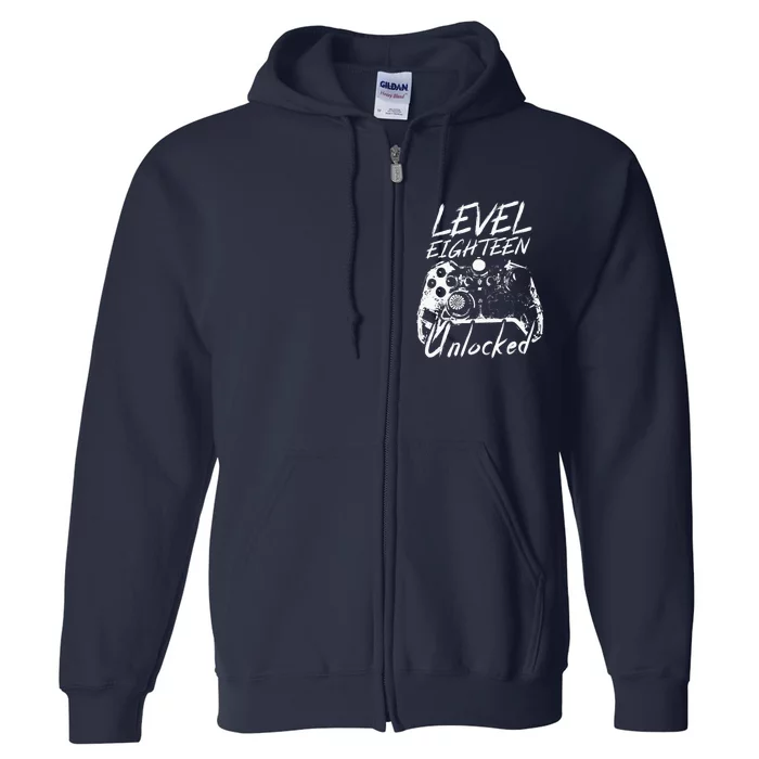 18th Birthday Gift 18 Year Old Gifts 18th Birthday Full Zip Hoodie