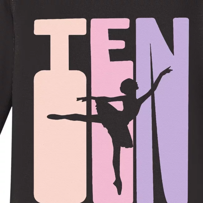 10th Birthday Gift Ballet Dancer 10 Years Old Ballerina Baby Long Sleeve Bodysuit