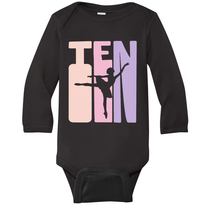 10th Birthday Gift Ballet Dancer 10 Years Old Ballerina Baby Long Sleeve Bodysuit