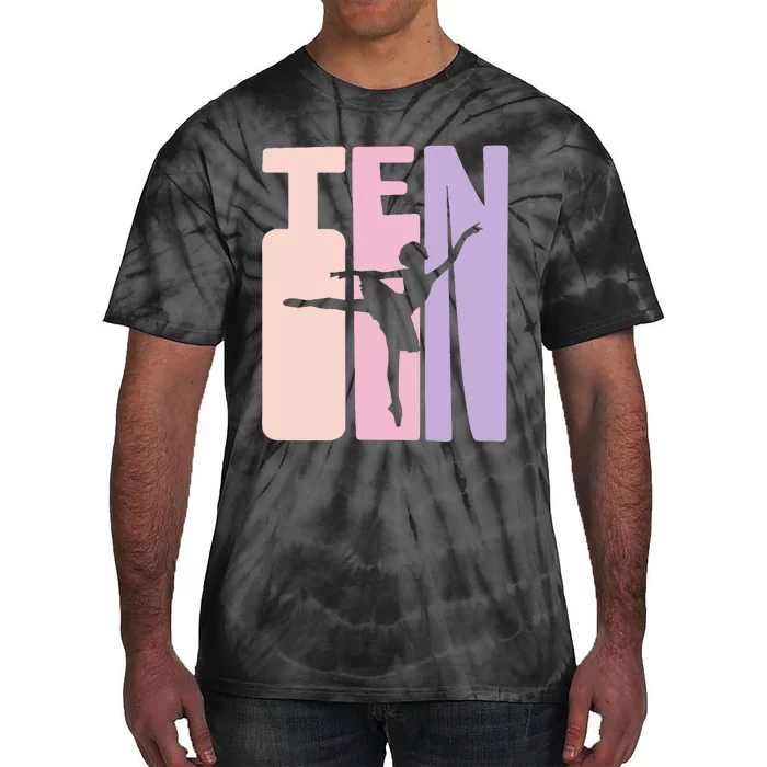 10th Birthday Gift Ballet Dancer 10 Years Old Ballerina Tie-Dye T-Shirt