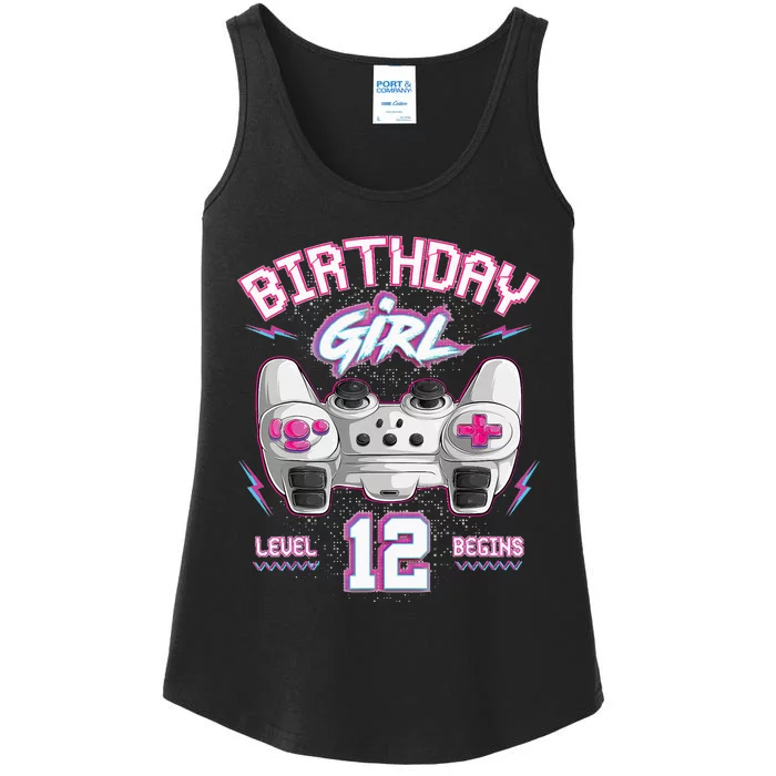 12Th Birthday  Gamer Level 12 Begins Video Games Girls Ladies Essential Tank