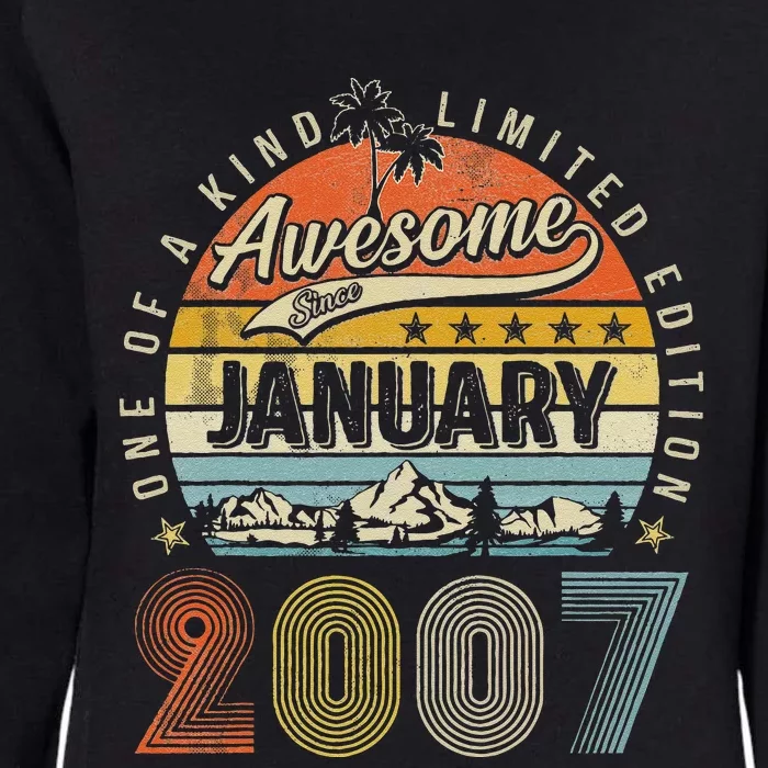 16th Birthday Gift Awesome Since January 2007 16 Year Old Womens California Wash Sweatshirt