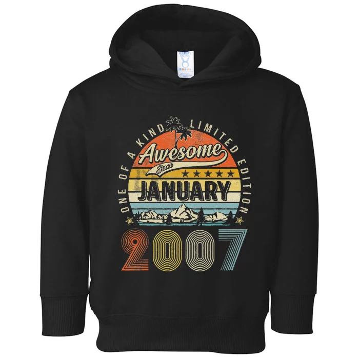 16th Birthday Gift Awesome Since January 2007 16 Year Old Toddler Hoodie