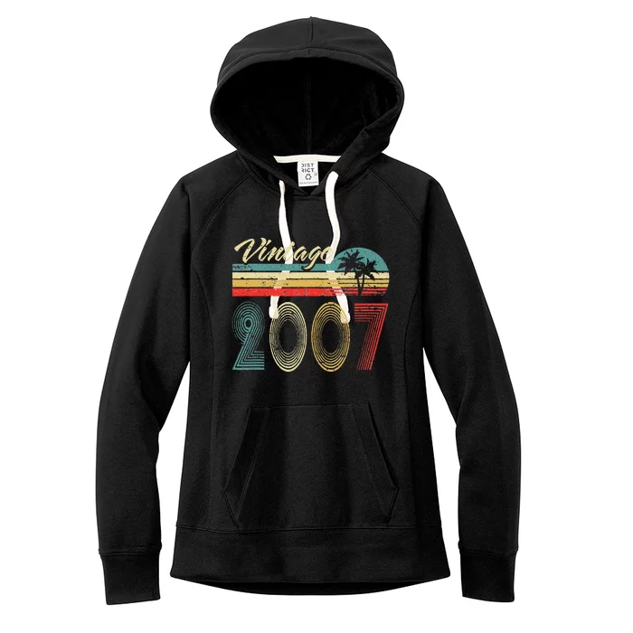 16th Birthday Gift Vintage 2007 Retro 16 Years Old Women's Fleece Hoodie