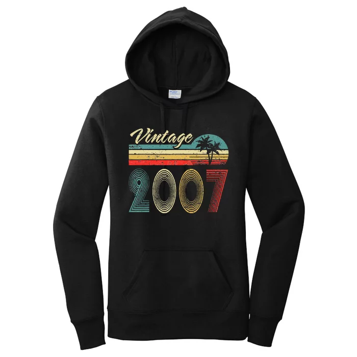 16th Birthday Gift Vintage 2007 Retro 16 Years Old Women's Pullover Hoodie