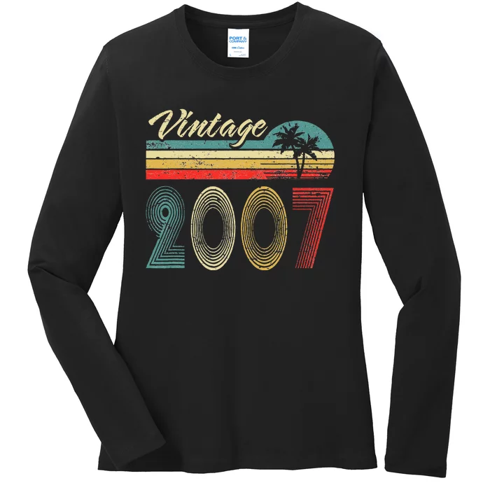 16th Birthday Gift Vintage 2007 Retro 16 Years Old Ladies Long Sleeve Shirt