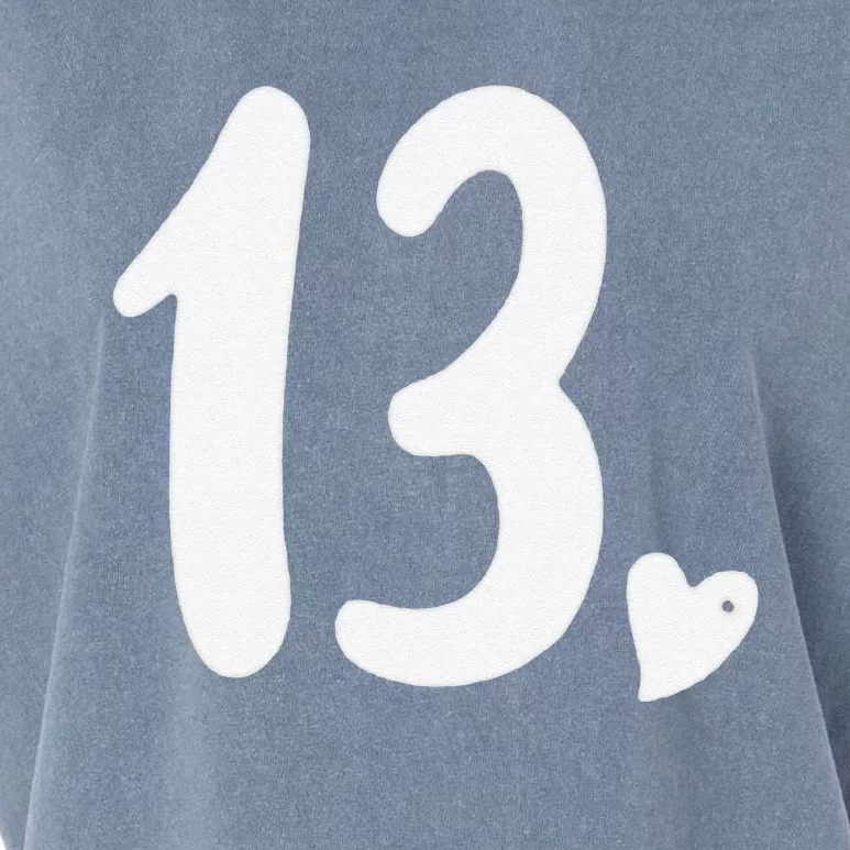 13th Birthday Heart Garment-Dyed Women's Muscle Tee