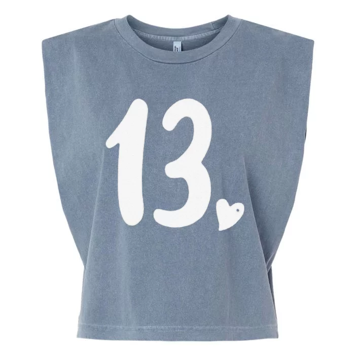 13th Birthday Heart Garment-Dyed Women's Muscle Tee