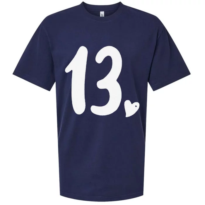 13th Birthday Heart Sueded Cloud Jersey T-Shirt