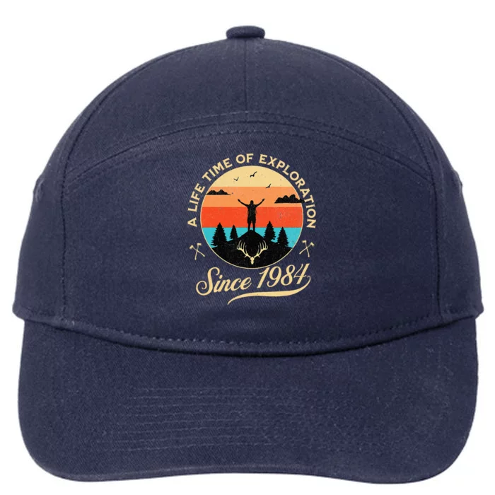 1984 Birthday Hiking Adventure Camping Outdoors 40th 7-Panel Snapback Hat