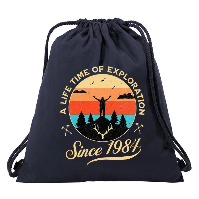 1984 Birthday Hiking Adventure Camping Outdoors 40th Drawstring Bag