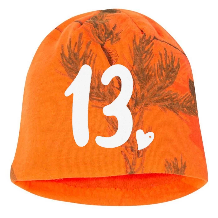 13th Birthday Heart Kati - Camo Knit Beanie