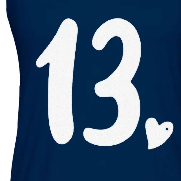 13th Birthday Heart Ladies Essential Flowy Tank