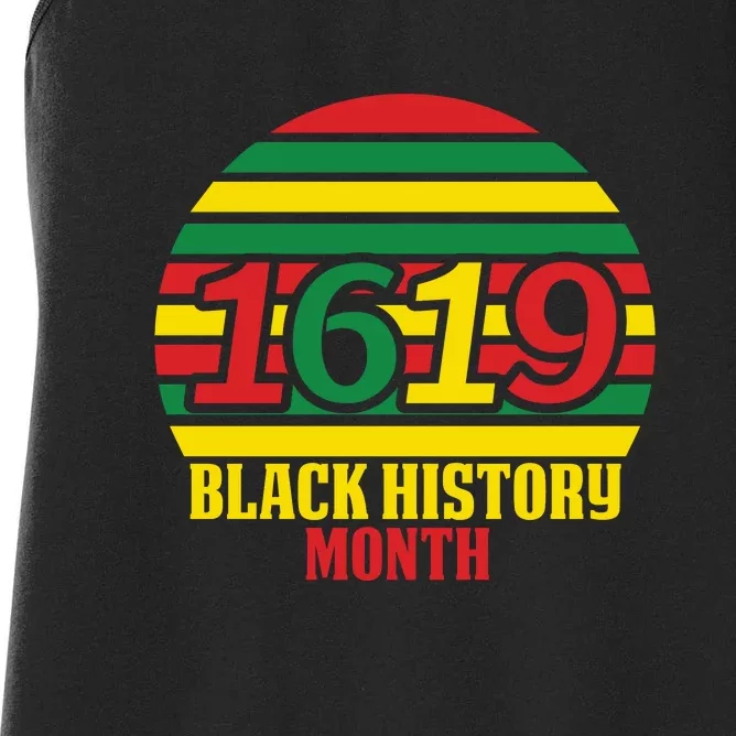 1619 Black History Month Afro America Women's Racerback Tank