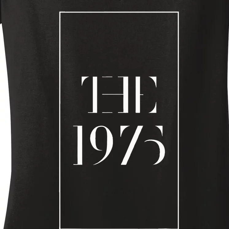 1975 black indie rock fun cool popular band Women's V-Neck T-Shirt